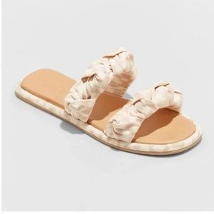 Women's Meg Knotted Slide Sandals - Universal Thread-Almond-various sizes-new